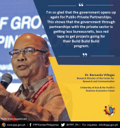 Statement of Dr. Bernardo Villegas, Research Director of the center for Research and Communication on PPPs
