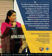 On the important presence of PPP Center in the Regions: Statement of NEDA XI Regional Director Maria Lourdes D. Lim, CESO II