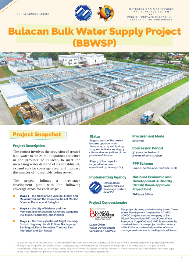 PPP Learning Series: Bulacan Bulk Water Supply Project (BBWSP)